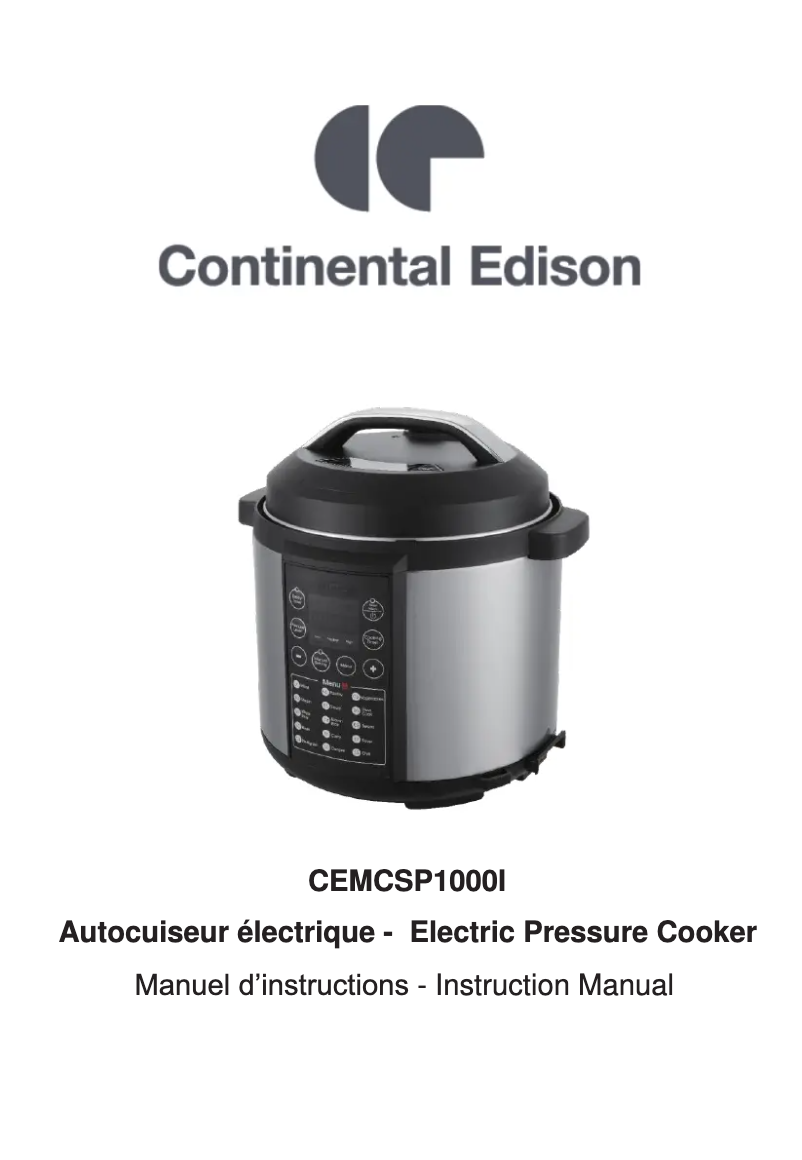 Page n°1 - Manuel utilisateur Continental Edison CEMCSP1000I