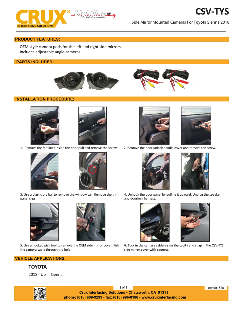 Página 1 del manual Manual de usuario CRUX CSV-TYS