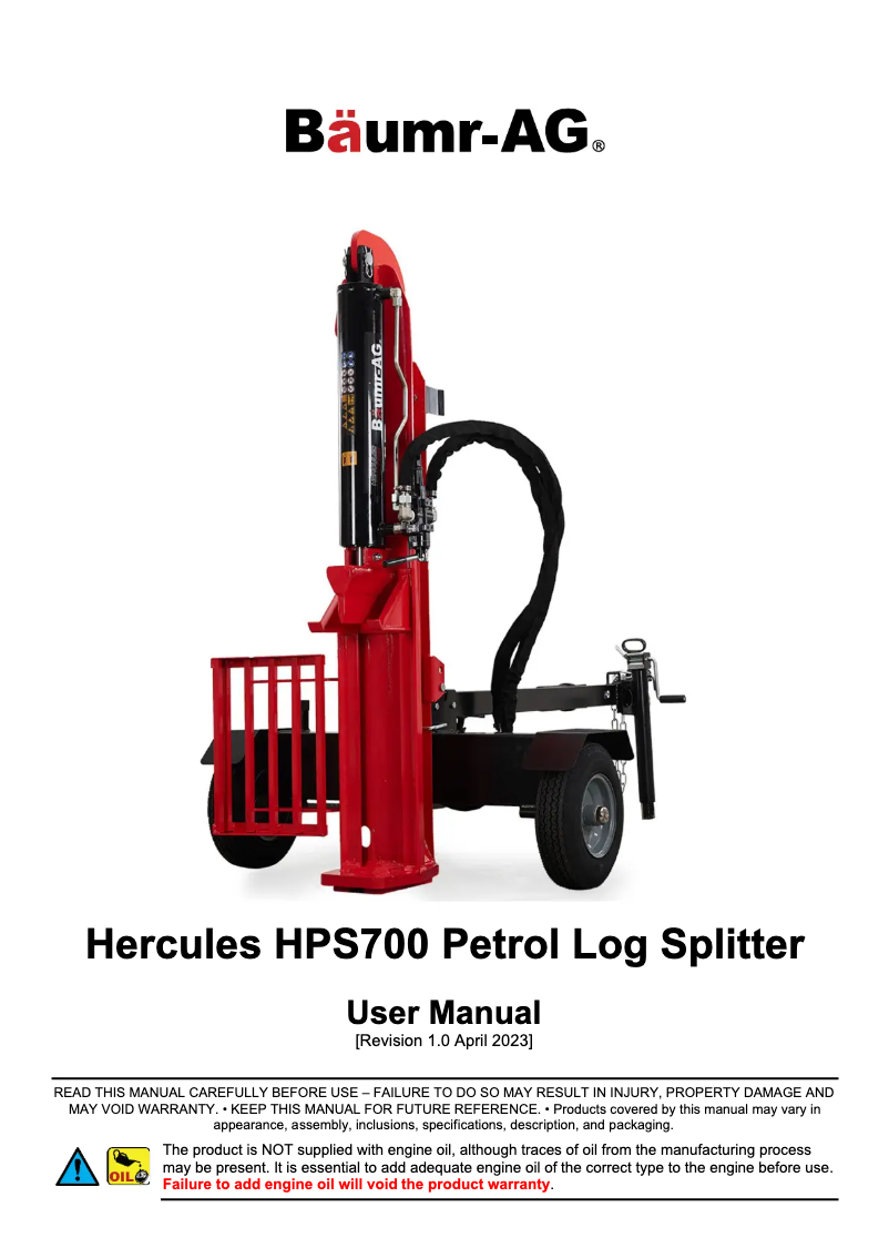 Page n°1 - Manuel utilisateur Baumr-AG Hercules HPS700