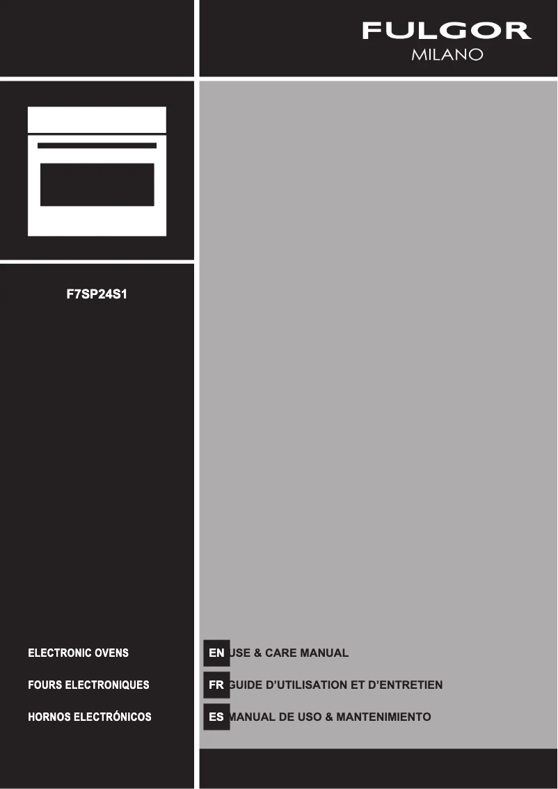 Page n°1 - Manuel utilisateur Fulgor Milano F7SP24S1