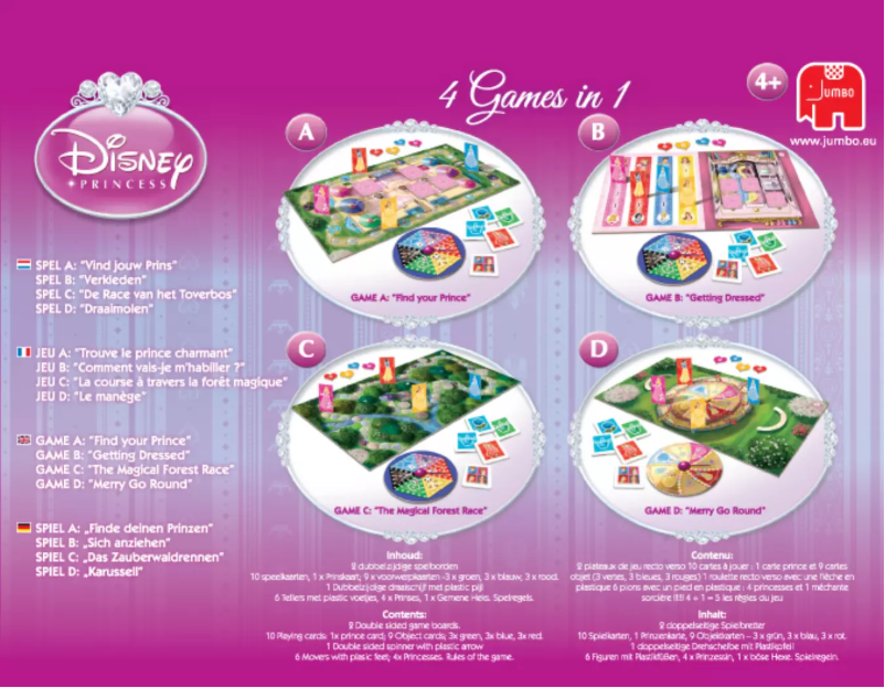 Page n°1 - Manuel utilisateur Jumbo Disney Princess 4in1 Games Pack
