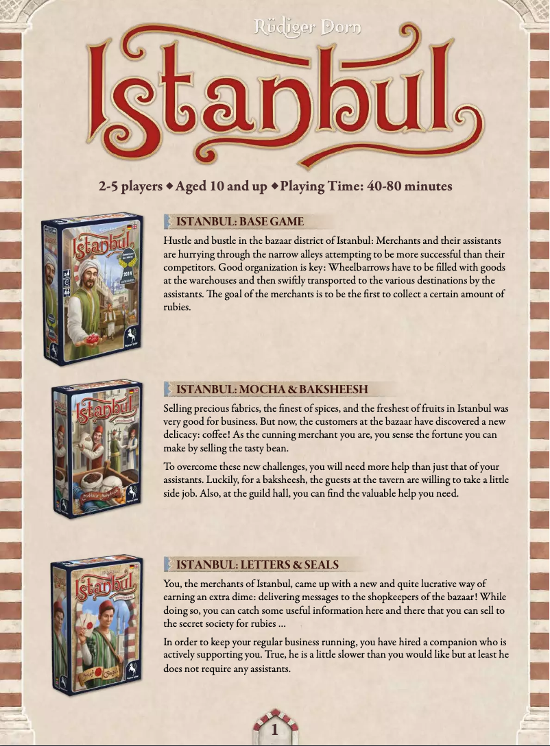 Image de la première page du manuel de l'appareil Istanbul Big Box