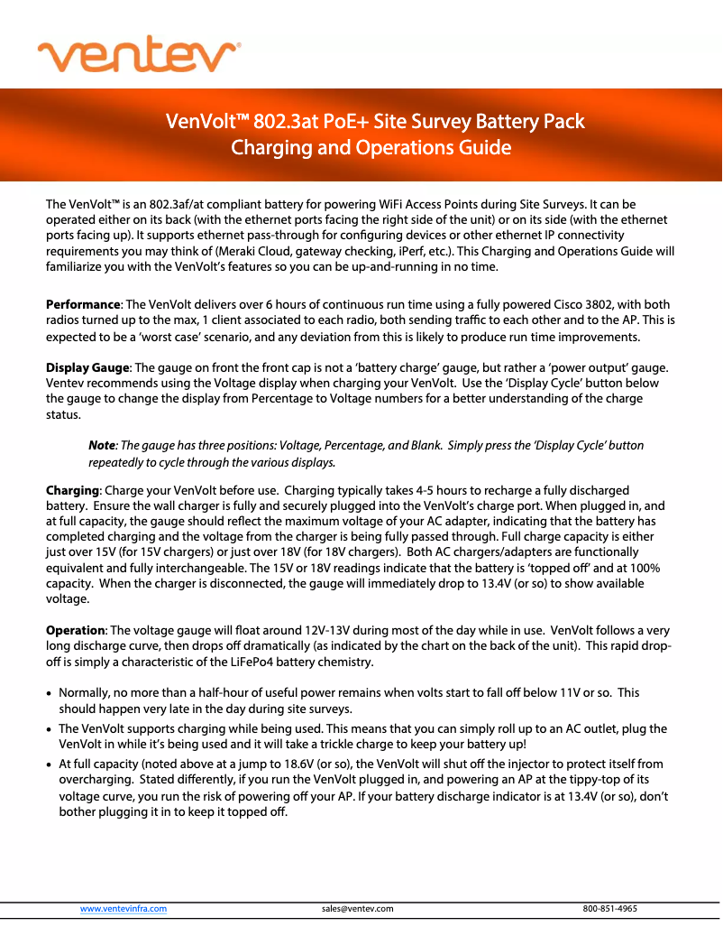 Page n°1 - Manuel utilisateur Ventev VenVolt 802.3at