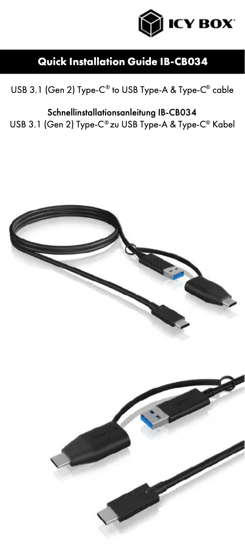 Page n°1 - Manuel utilisateur Icy Box IB-CB034