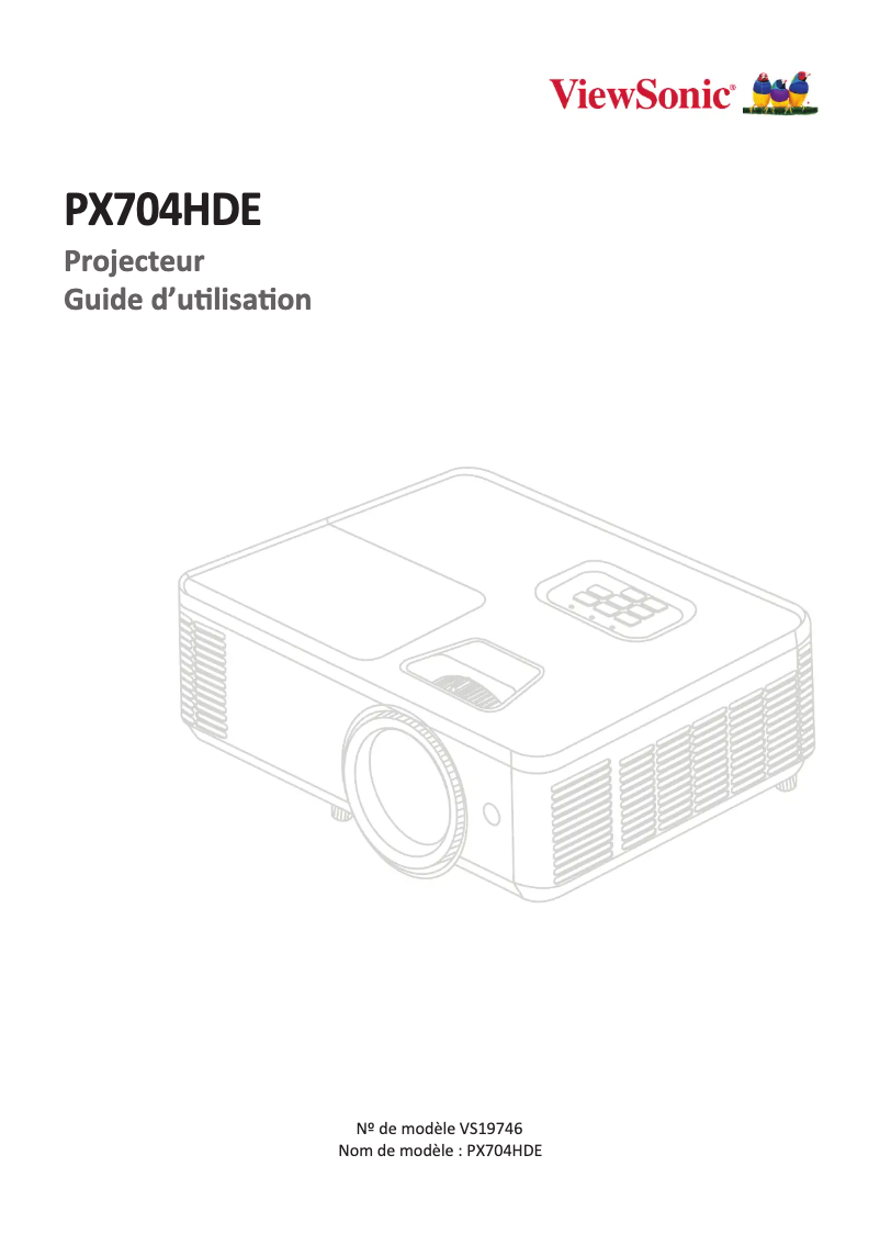 Page 1 de la notice Manuel utilisateur Viewsonic PX704HDE