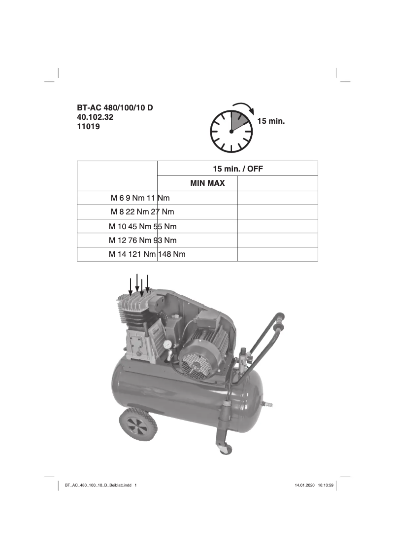 Page n°1 - Manuel utilisateur Einhell BT-AC 480/100/10 D