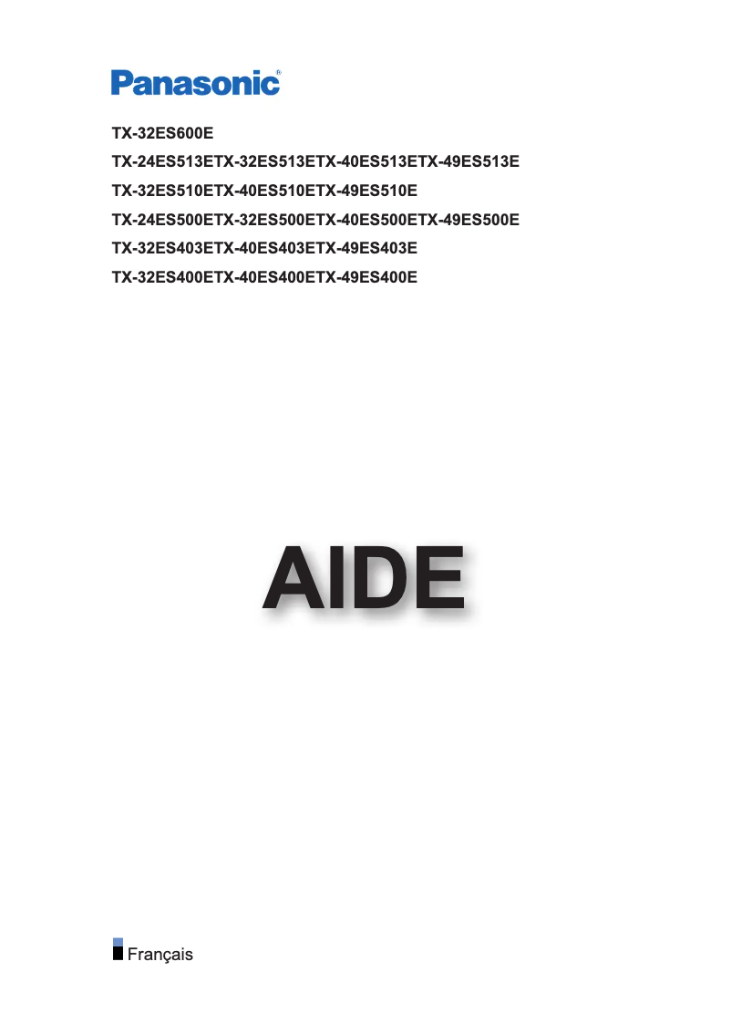 Image de la première page du manuel de l'appareil TX-40ES400E