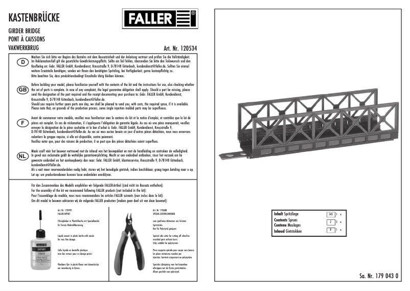 Page n°1 - Manuel utilisateur Faller 120534
