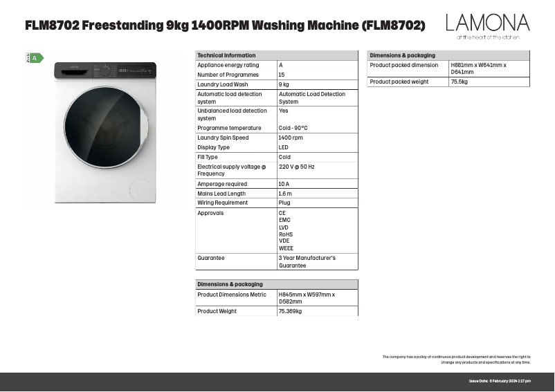 Image de la première page du manuel de l'appareil FLM8702