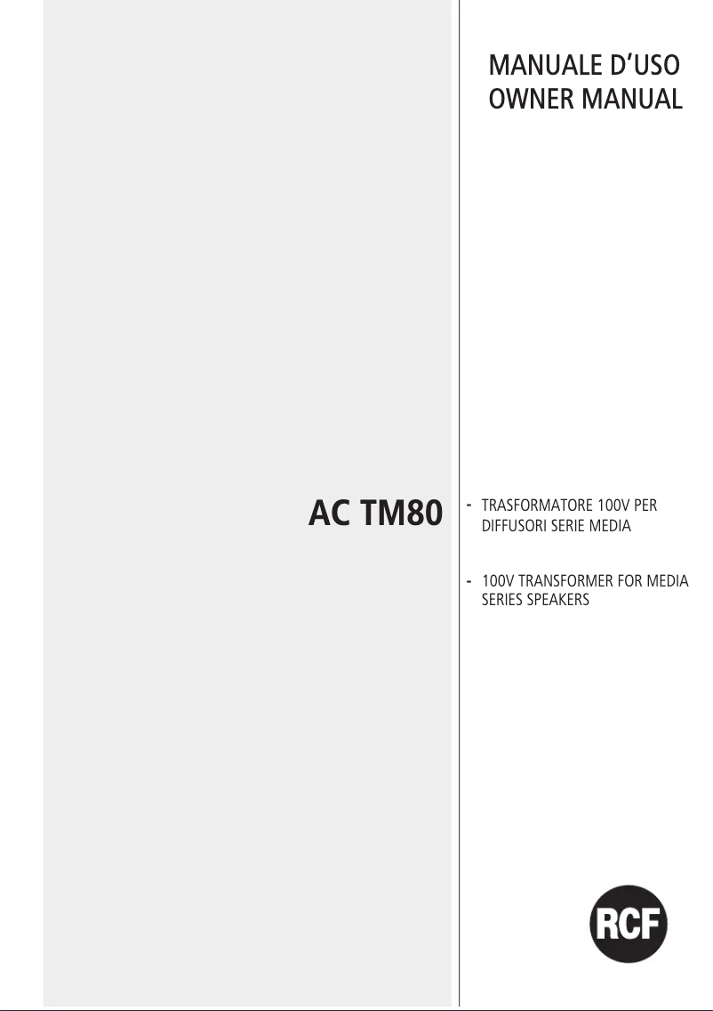 Image de la première page du manuel de l'appareil TM80