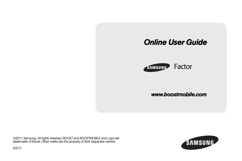 Page n°1 - Manuel utilisateur Samsung Factor