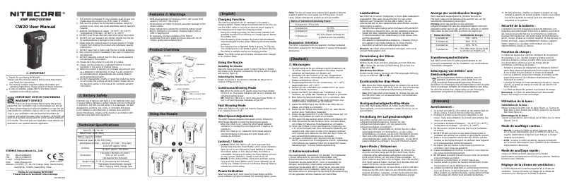 Image de la première page du manuel de l'appareil CW20