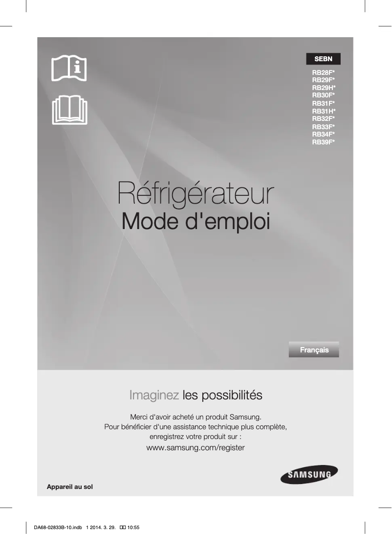 Page n°1 - Manuel utilisateur Samsung RB30J3100WW