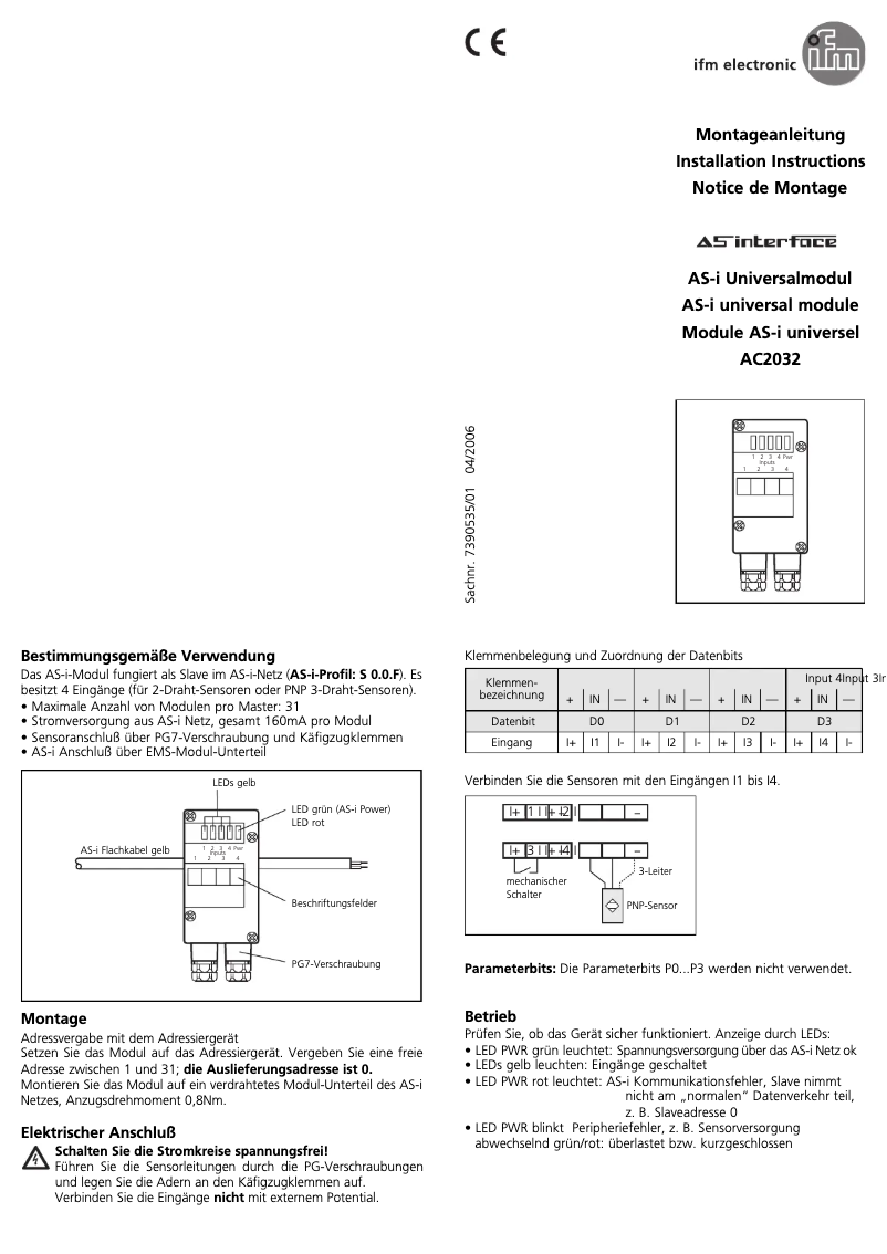 Page n°1 - Manuel utilisateur IFM AC2032