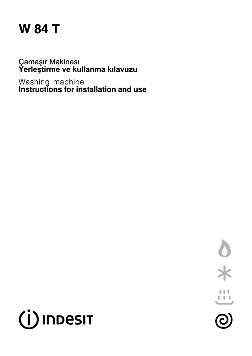 Page n°1 - Manuel utilisateur Indesit W 84 T (TK)