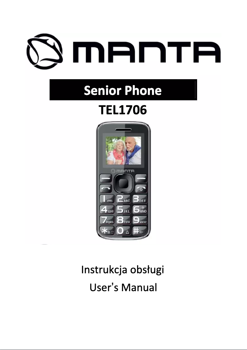 Page 1 de la notice Manuel utilisateur Manta Senior Phone Glossy TEL1706
