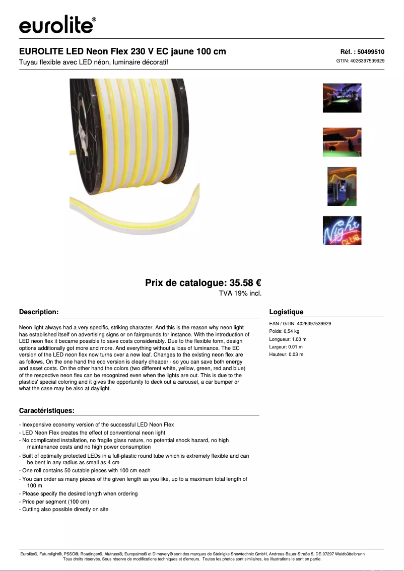 Image de la première page du manuel de l'appareil LED Neon Flex 230V EC