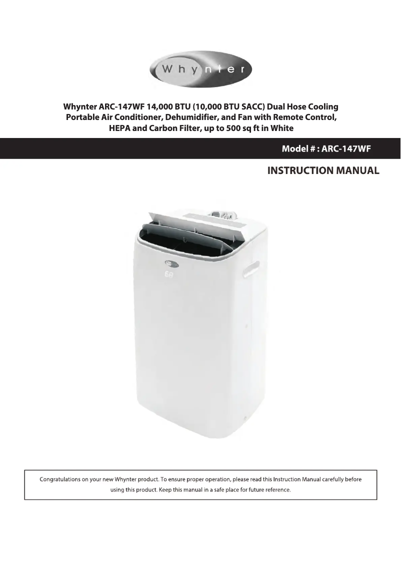 Page 1 de la notice Manuel utilisateur Whynter ARC-147WF