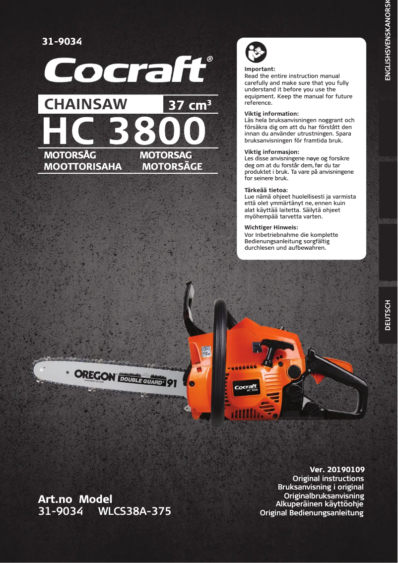 Page 1 de la notice Manuel utilisateur Cocraft KCM22B