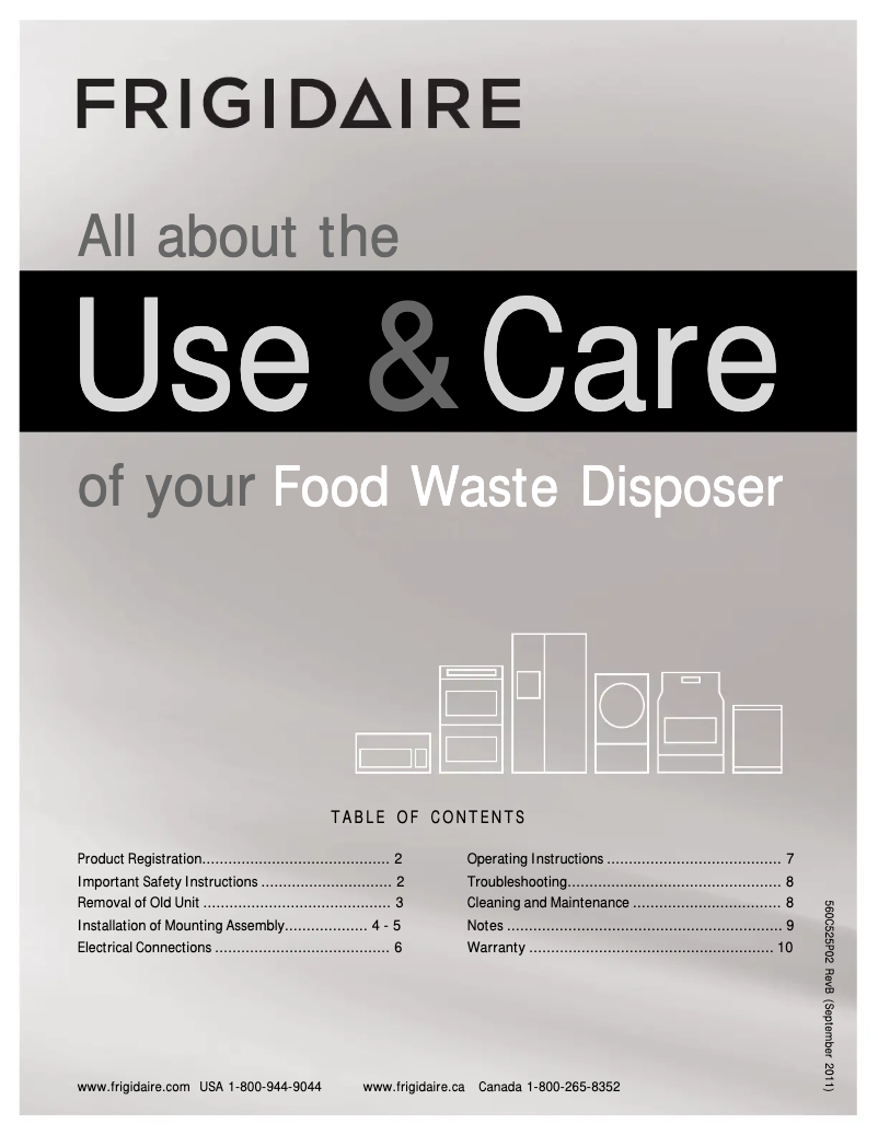 Page 1 de la notice Manuel utilisateur Frigidaire FFDI502CMS