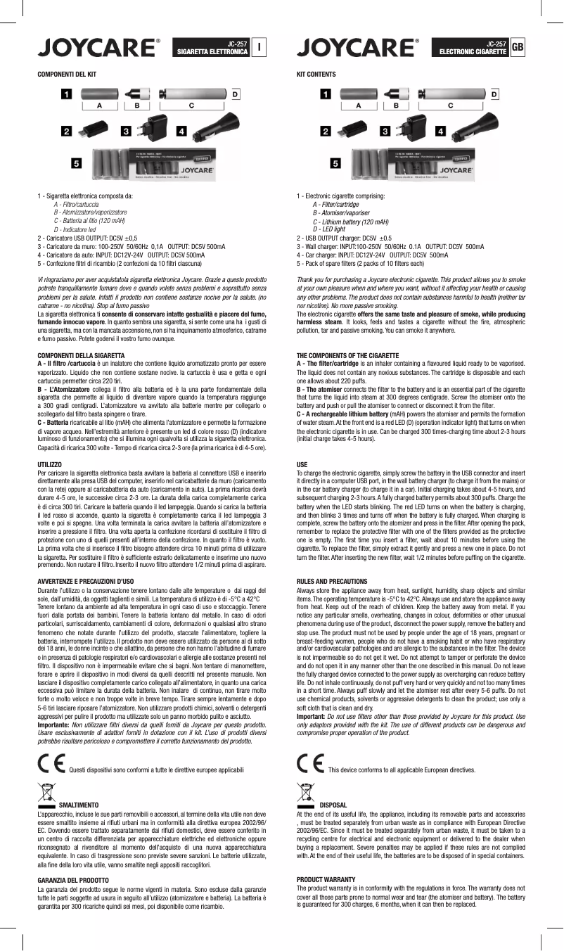 Image de la première page du manuel de l'appareil JC-257