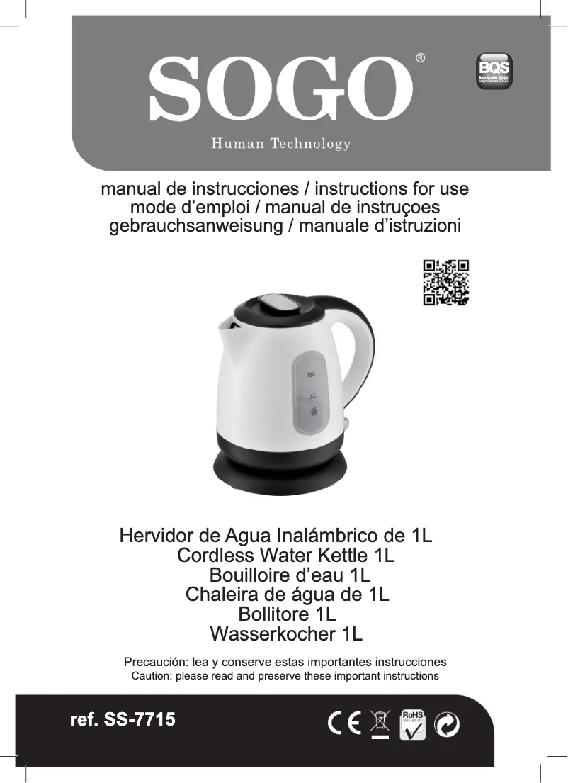 Page 1 de la notice Manuel utilisateur Sogo SS-7715