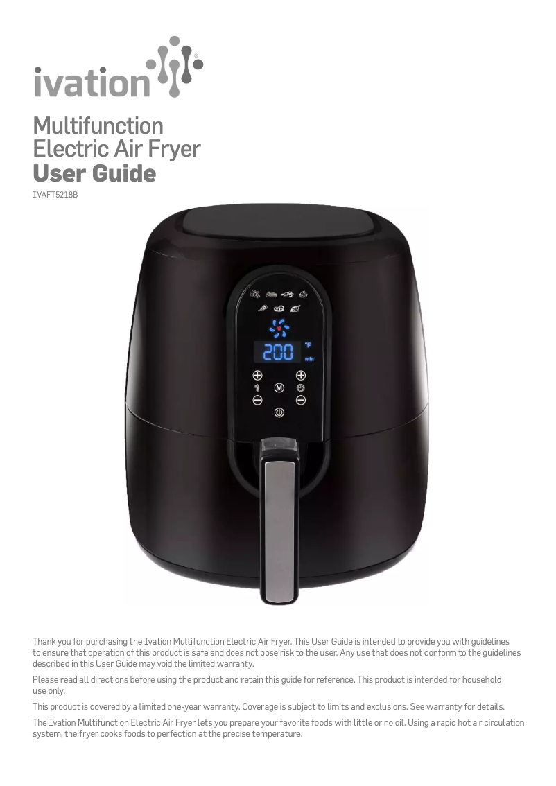 Image de la première page du manuel de l'appareil IVAFT5218B
