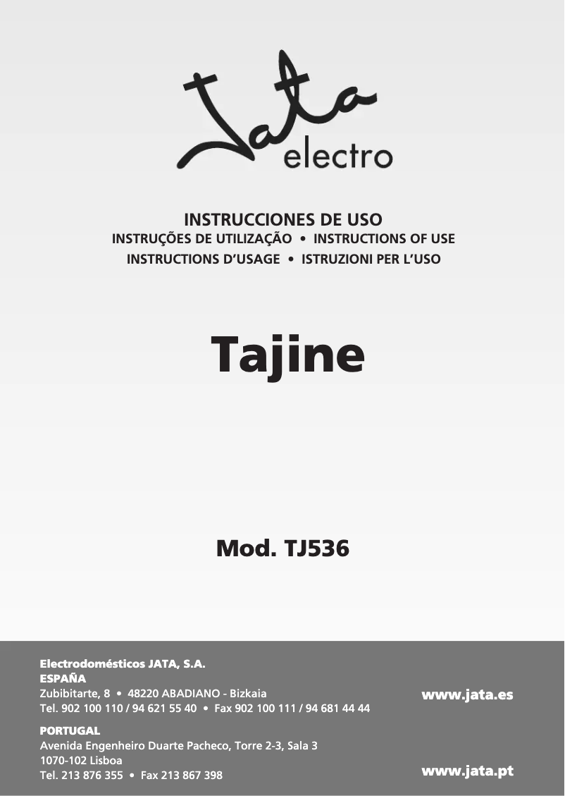 Page n°1 - Manuel utilisateur Jata TJ536