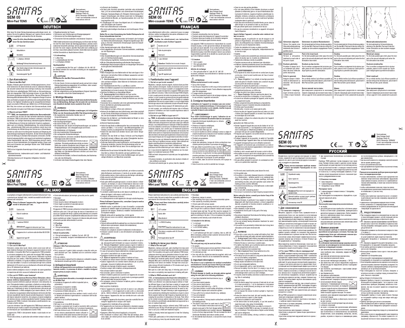 Page n°1 - Manuel utilisateur Sanitas SEM 05
