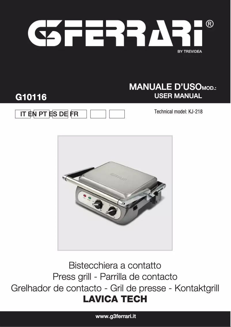 Page n°1 - Manuel utilisateur G3 Ferrari Lavica Tech G10116