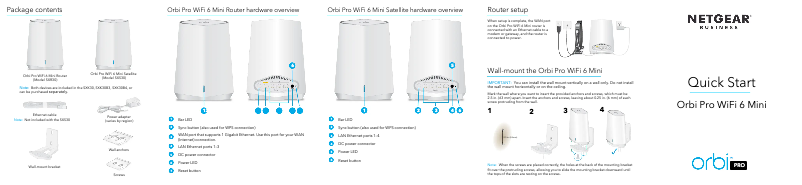 Page 1 de la notice Manuel utilisateur Netgear Orbi Pro Wifi 6 Mini SXS30