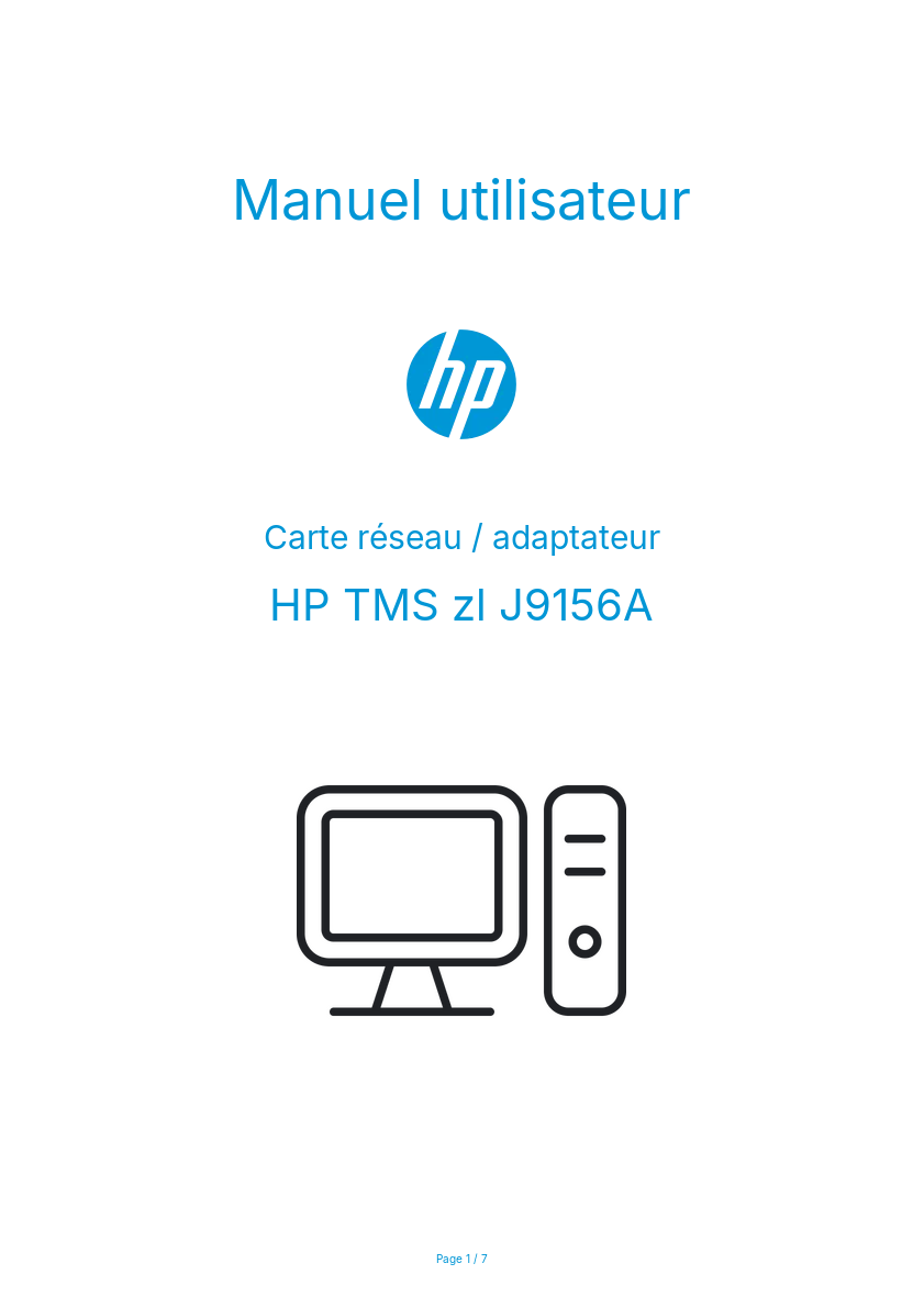 Page n°1 - Manuel utilisateur HP TMS zl J9156A