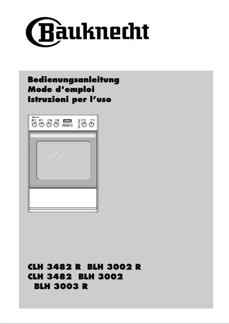 Page n°1 - Manuel utilisateur Bauknecht BLH 3003 R