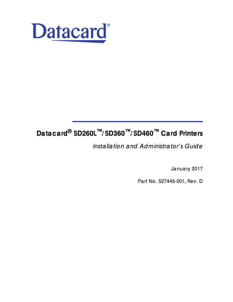 Page n°1 - Manuel utilisateur Datacard SD360