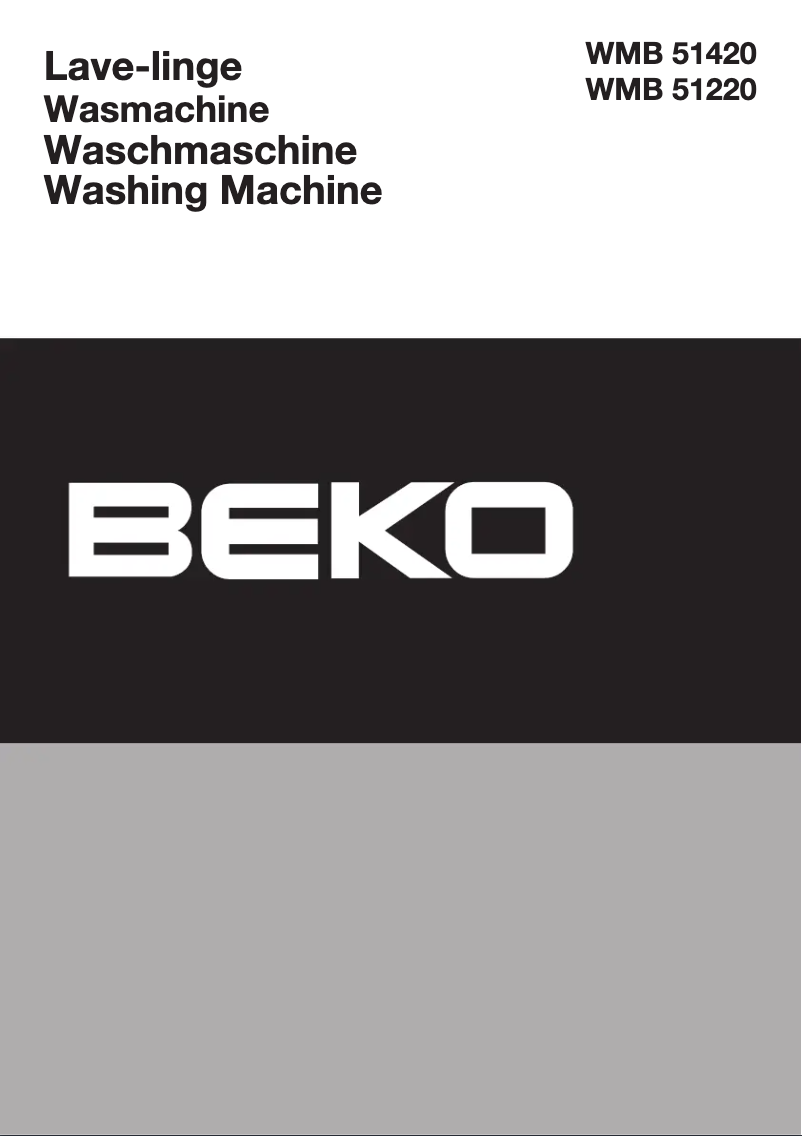 Page 1 de la notice Manuel utilisateur Beko WMB 51420