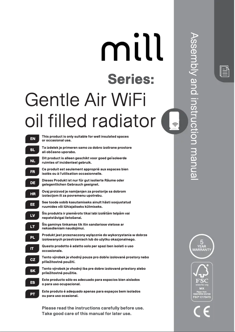 Page n°1 - Manuel utilisateur Mill Gentle Air OIL1500WIFI3