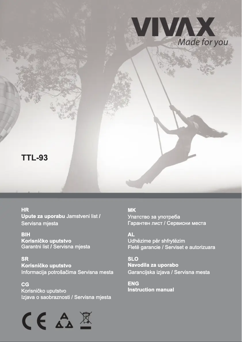 Página 1 del manual Manual de usuario Vivax TTL-93