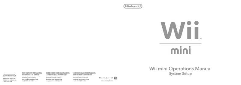 Image de la première page du manuel de l'appareil Wii Mini