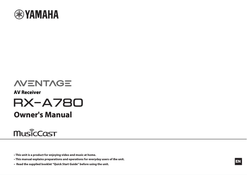 Page 1 de la notice Manuel utilisateur Yamaha RX-A780