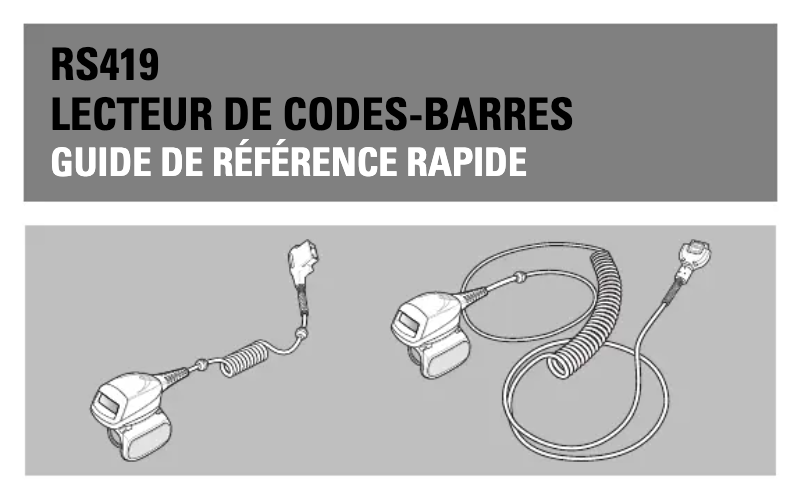 Page n°1 - Guide de démarrage rapide Zebra RS419