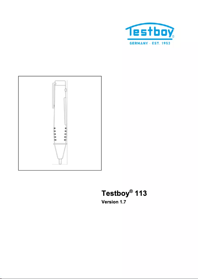 Page n°1 - Manuel utilisateur Testboy 113