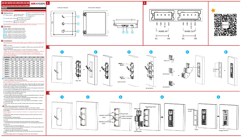 Página 1 del manual Guía de inicio rápido Hikvision DS-KD-INFO