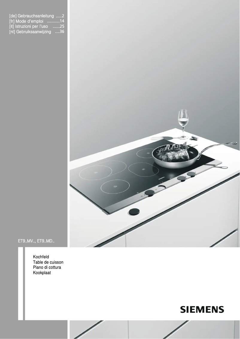 Page n°1 - Manuel utilisateur Siemens ET975MD21D