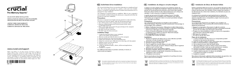 Page n°1 - Manuel utilisateur Crucial SATA III