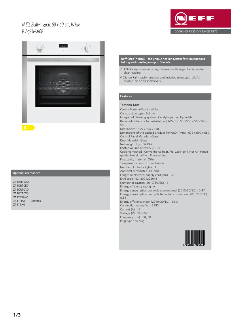 Image de la première page du manuel de l'appareil B1ACE4HW0B