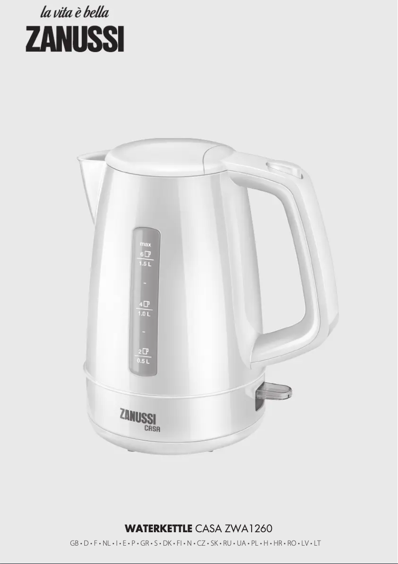 Page 1 de la notice Manuel utilisateur Zanussi ZWA1260