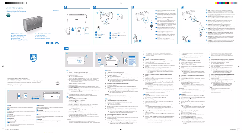Page 1 de la notice Guide de démarrage rapide Philips BT4000B