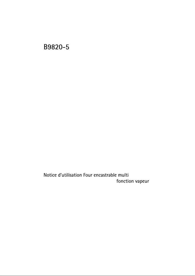 Image de la première page du manuel de l'appareil B 9820-5A