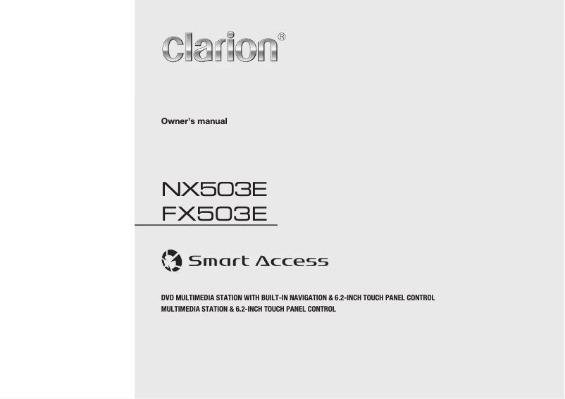 Page 1 de la notice Manuel utilisateur Clarion NX503E