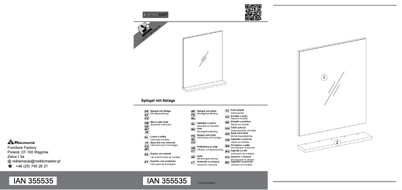 Image de la première page du manuel de l'appareil IAN 355535